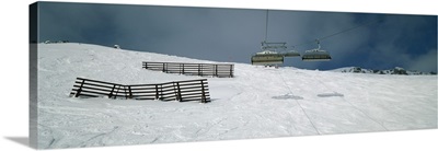 Ski lift over a polar landscape, Lech ski area, Austria