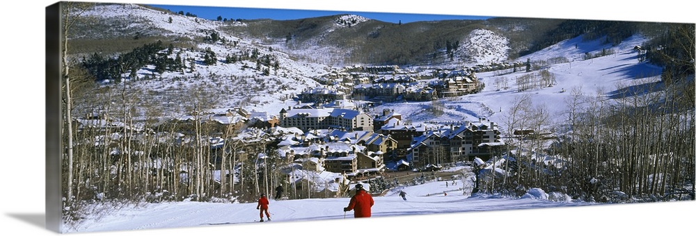 Skiers skiing, Beaver Creek Resort, Colorado