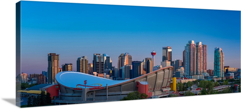 Skyline and Scotiabank Saddledome, Calgary, Alberta, Canada.