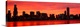 image thumbnail of Giant landscape wall picture of the Chicago skyline at dusk, reflecting in the waters of Lake Michigan.