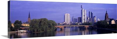 Skyline Main River Frankfurt Germany