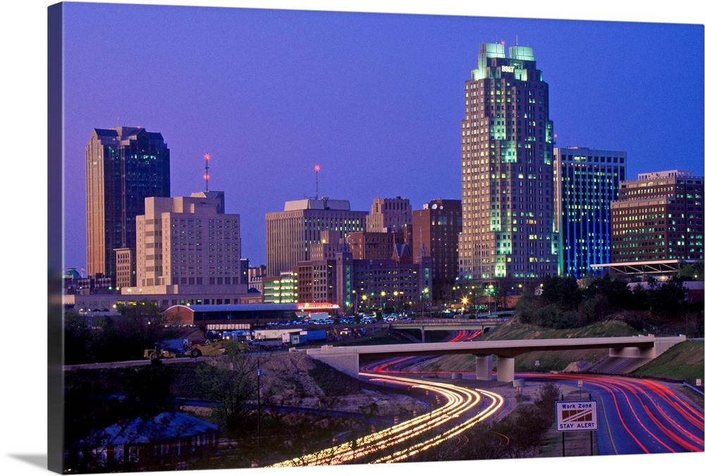 Skyline of Raleigh, NC at night