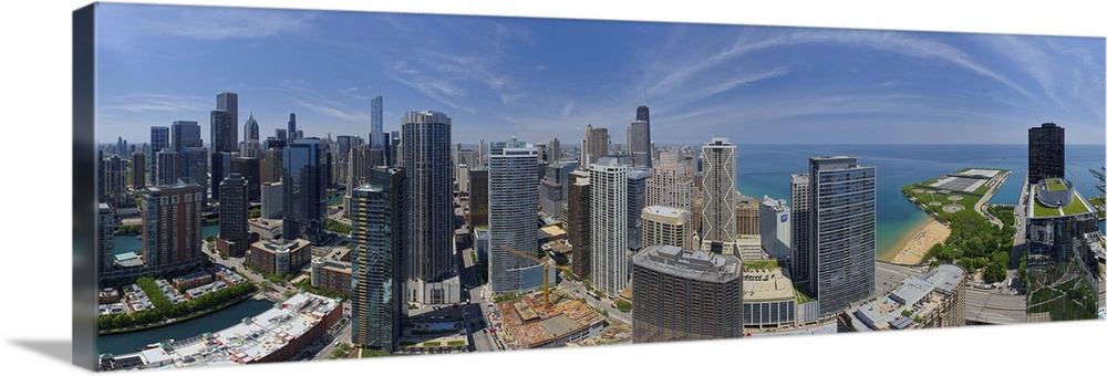Skylines at the waterfront, Chicago, Cook County, Illinois, USA.