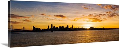Skylines at the waterfront from Treasure Island,  San Francisco, California
