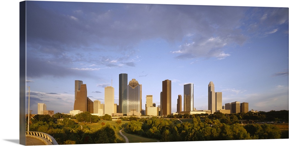 Skyscrapers against cloudy sky, Houston, Texas, USA