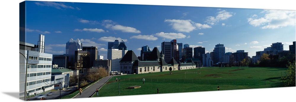 Skyscrapers in a city, McGill University, Montreal, Quebec, Canada