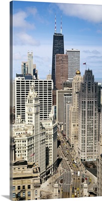 Skyscrapers in a city, Michigan Avenue, Chicago, Illinois