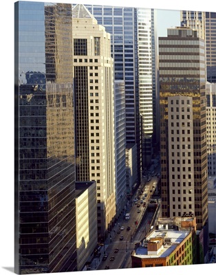 Skyscrapers in a city, Wacker Drive, Chicago, Cook County, Illinois