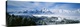 image thumbnail of This is a panoramic photograph of the snowscape surrounding these Montana mountain peaks in winter.