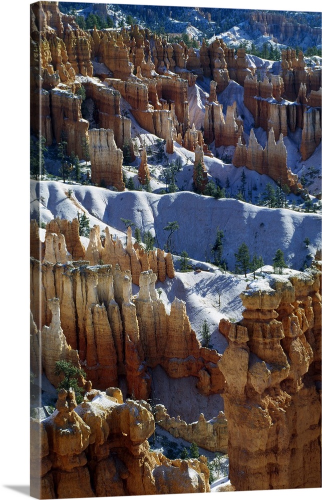 Snow Over Sandstone Formations