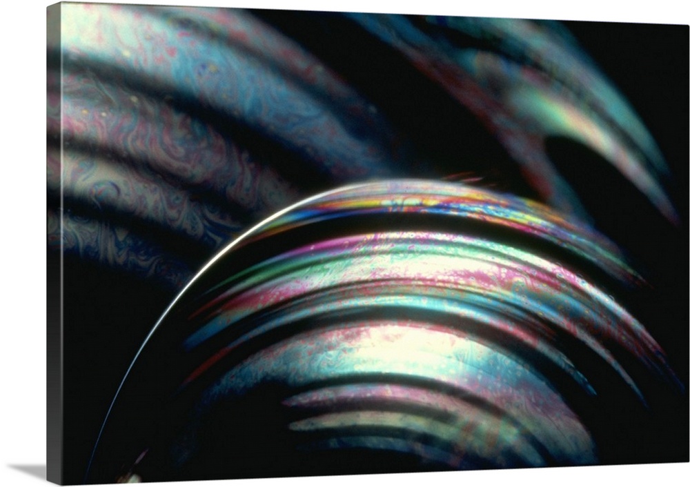 This large piece shows a very close up shot of bubbles with an array of colors swirling throughout.