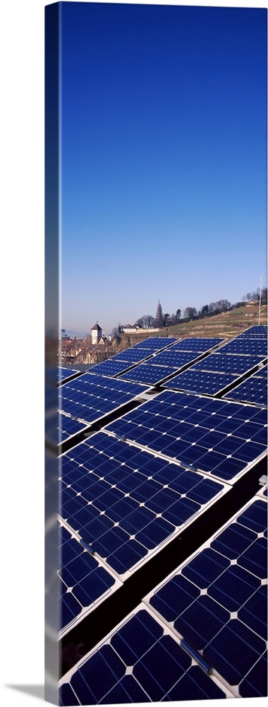 Solar panels on a brewery rooftop, Freiburg im Breisgau, Baden Wurttemberg, Germany