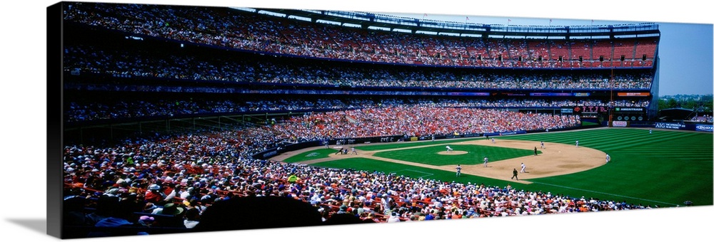 Spectators in a baseball stadium, Shea Stadium, Flushing, Queens, New York City, New York State, USA