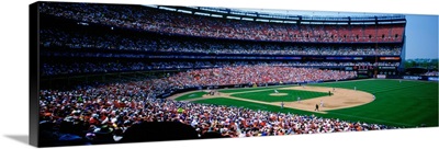 Spectators in a baseball stadium, Shea Stadium, Flushing, Queens, New York