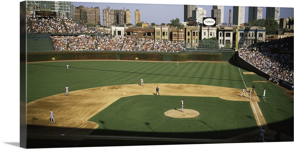 Wrigley Field Baseball Stadium Print, Chicago Cubs Baseball