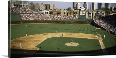 Spectators in a stadium, Wrigley Field, Chicago Cubs, Chicago, Cook County, Illinois