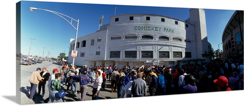 Spectators in a baseball stadium, Comiskey Park, Chicago, - Canvas Art