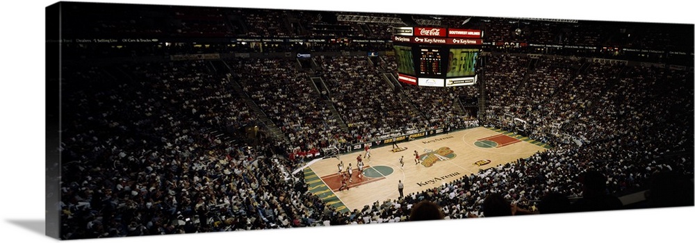 Spectators watching a basketball match Key Arena Seattle King County Washington State