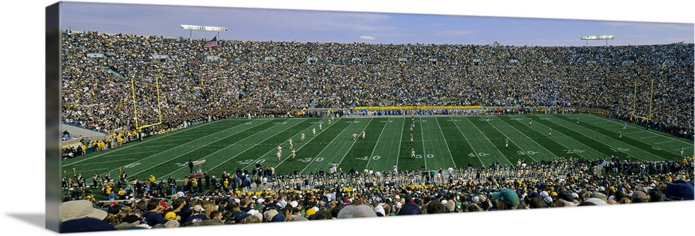 Spectators watching a football match, Notre Dame Stadium, South Bend, Indiana