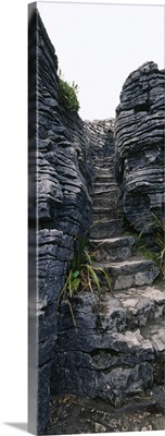 Staircase between rocks, Punakaiki Pancake Rocks, Westland, South Island, New Zealand
