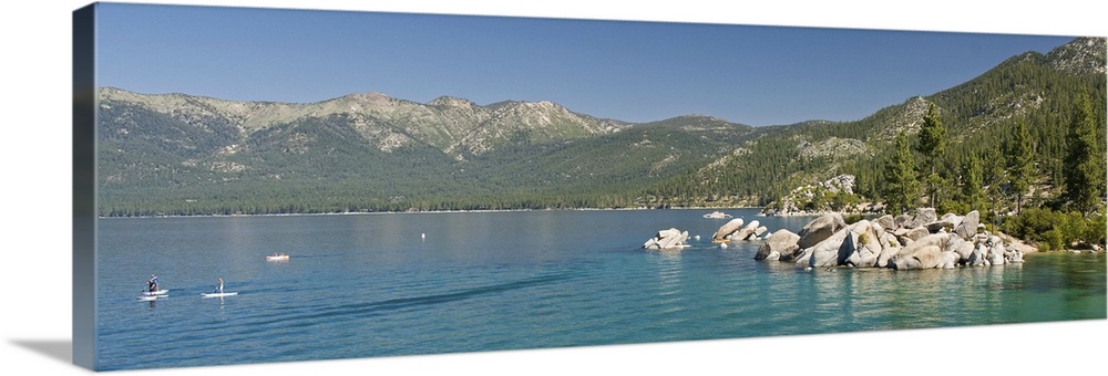 Stand-Up Paddle-Boarders near Sand Harbor at Lake Tahoe, Nevada