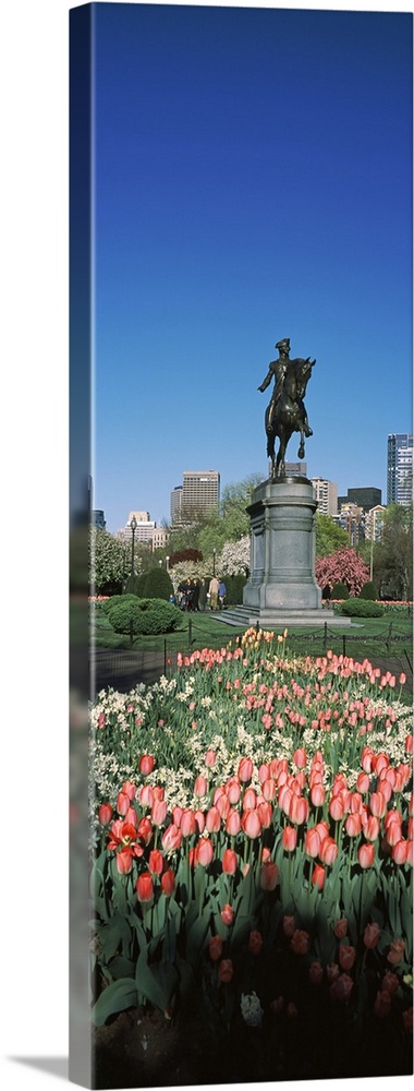 Statue in a garden, Paul Revere Statue, Boston Public Garden, Boston, Suffolk County, Massachusetts