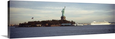 Statue on an island in the sea, Statue of Liberty, Liberty Island, New York City, New York State