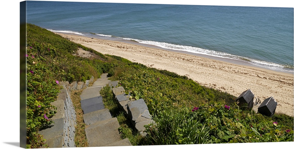 Stepped walkway leading towards a beach, Siasconset, Nantucket, Massachusetts