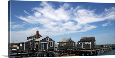 Stilt house at a pier, Old North Wharf, Nantucket Harbor, Nantucket, Massachusetts