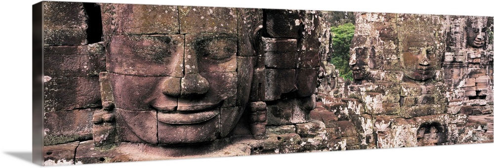 Stone Faces Bayon Angkor Siem Reap Cambodia
