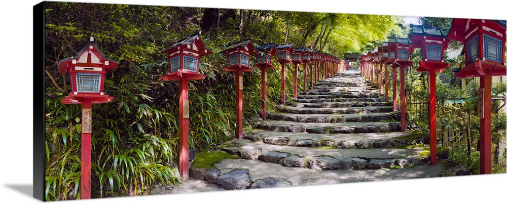 Stone paved approach for a shrine, Kibune Shrine, Kyoto Prefecture, Japan