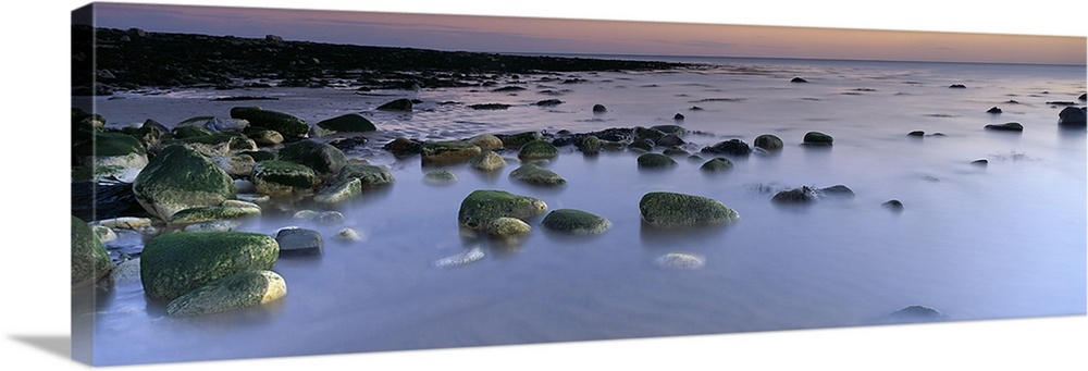 Stones In Frozen Water, Flamborough, Yorkshire, England, United Kingdom