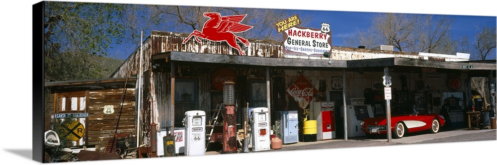 Store with a gas station on the roadside Route 66 Hackenberry Arizona