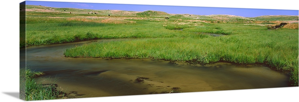 Stream passing through a landscape, Whitetail Creek, Keith County, Nebraska,