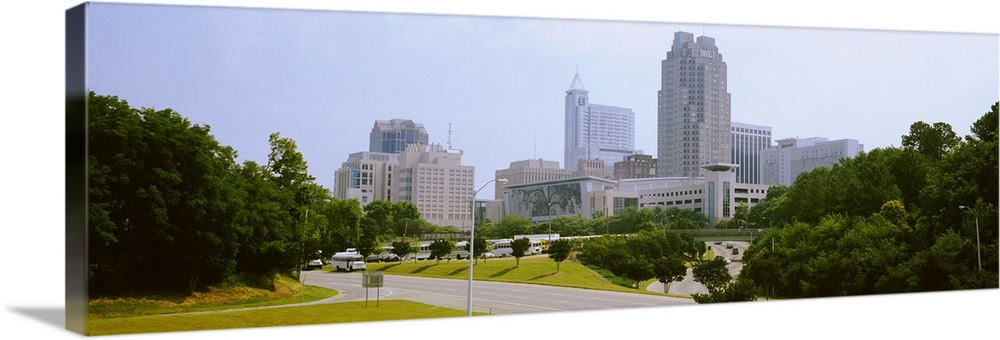Street scene with buildings in a city, Raleigh, Wake County, North Carolina