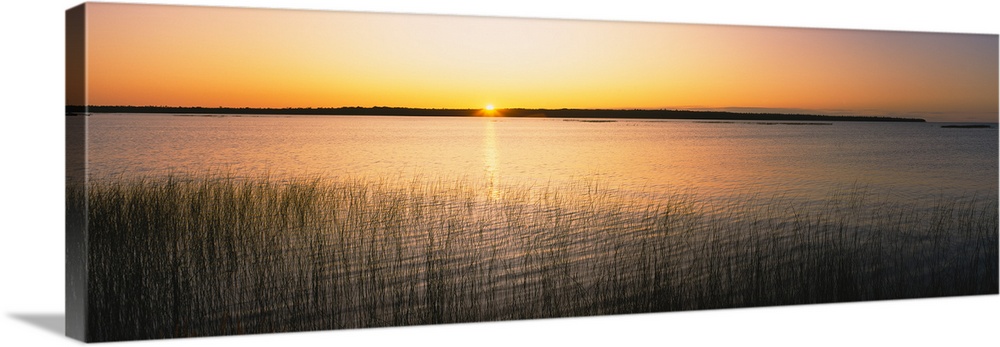 Sunrise over a lake, North Bay, Lake Michigan, Door County, Wisconsin
