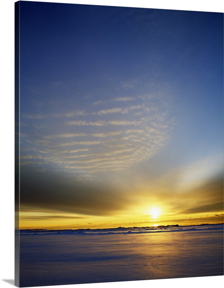 Sunrise through clouds over Newport Bay, Lake Michigan, Newport State Park, Wisconsin