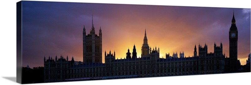 Sunset Houses of Parliament & Big Ben London England Wall Art, Canvas ...