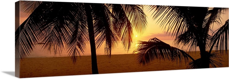 Sunset on 7-Mile Beach, Negril, Jamaica Wall Art, Canvas Prints, Framed ...