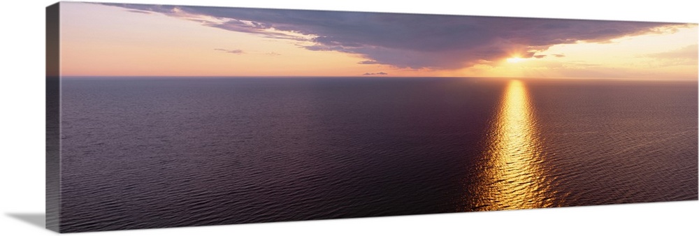 Sunset over a lake, Lake Michigan, Michigan