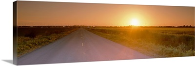 Sunset over a road, Sacramento County, California