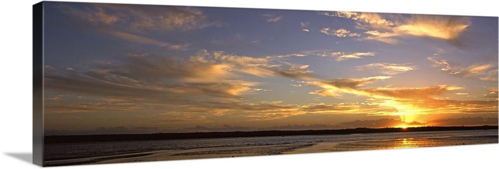 Sunset over lagoon, Pomene, Mozambique