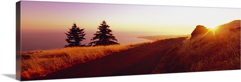 Sunset over the mountain, Mt Tamalpais, Marin County, California ...