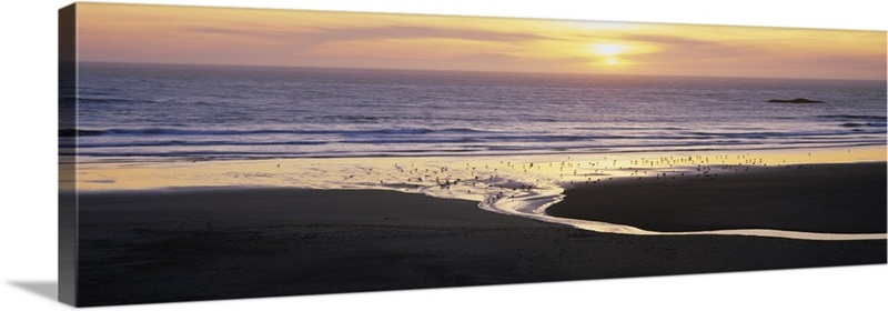 Sunset over the ocean, Pistol River State Park, Oregon Wall Art, Canvas ...