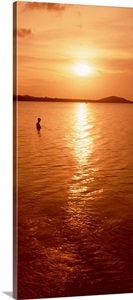 Sunset over the sea at dusk, Ko Samui, Thailand image thumbnail