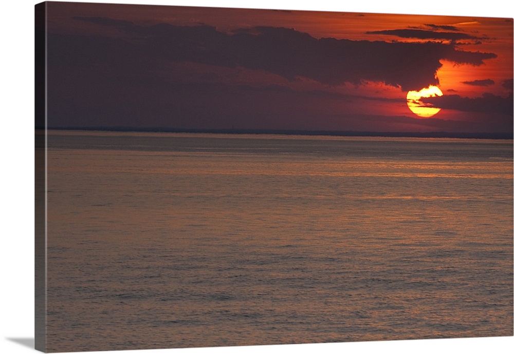 Sunset over the sea, Long Island Sound, Orient Point, Long Island, New York State