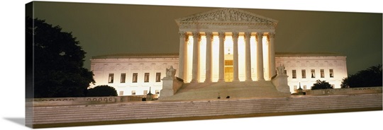 Supreme Court Building illuminated at night, Washington DC ...