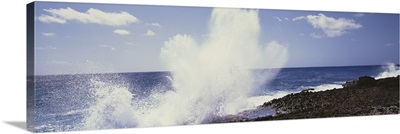 Surf breaking on a rocky coast, Caribbean Sea, Cayman Islands