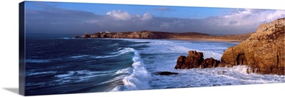 Surf on the beach, Crozon Peninsula, Finistere, Brittany, France