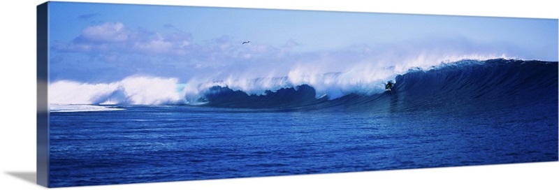 Surfer surfing in the ocean, Tahiti, French Polynesia | Great Big Canvas